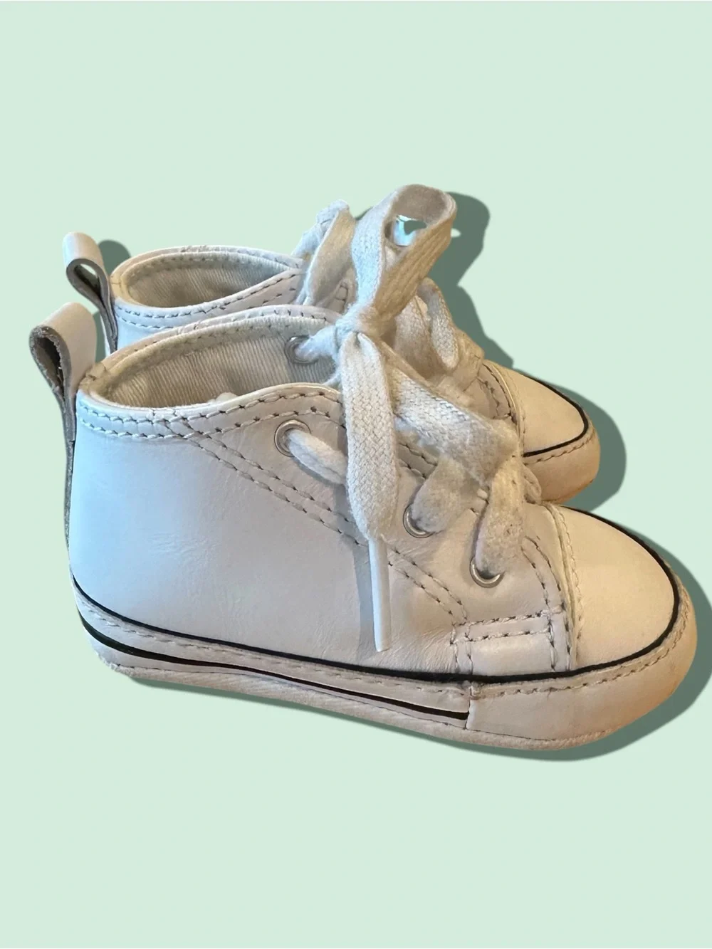 Converse White Baby High-Top Sneakers Size 2
